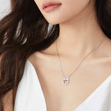 FANCIME "Floral Bow" Collier en argent sterling en forme de guirlande