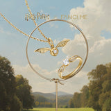 Harry Potter x FANCIME Anneau en Argent du Vif d'Or