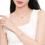 Bracelet en argent Secret Garden avec améthyste et péridot, pierre de naissance