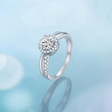 Bague en argent sterling Moissanite en taille ronde FANCIME