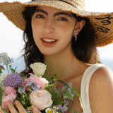 Boucles d'oreilles en argent tourmaline rose "Wisteria Whisper" Flower Bar
