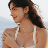 Boucles d'Oreilles en Argent avec Pierre de Naissance Ocean Eye en Aigue-Marine