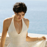 Collier en argent sterling FANCIME "Murmure de glycine" avec goutte de fleur Y