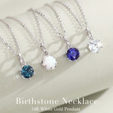 FANCIME “Everbloom” Pendentif en Opale de Octobre en Or Blanc 14K avec Chaîne en Argent Sterling