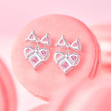Boucles d'oreilles en argent sterling en forme de cœur rose "Bow For Princess" FANCIME