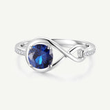 Bague de Promesse Étreinte Infinie en Saphir