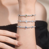 Bracelets de tennis en argent sterling "Square Sparkle" pierre de naissance d'avril FANCIME