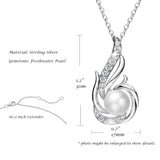 Collier en Argent de Pierre de Naissance de Juin FANCIME, Collier en Perles de Phoenix de 9-10mm en Argent Sterling, Bijoux Fins pour Femmes