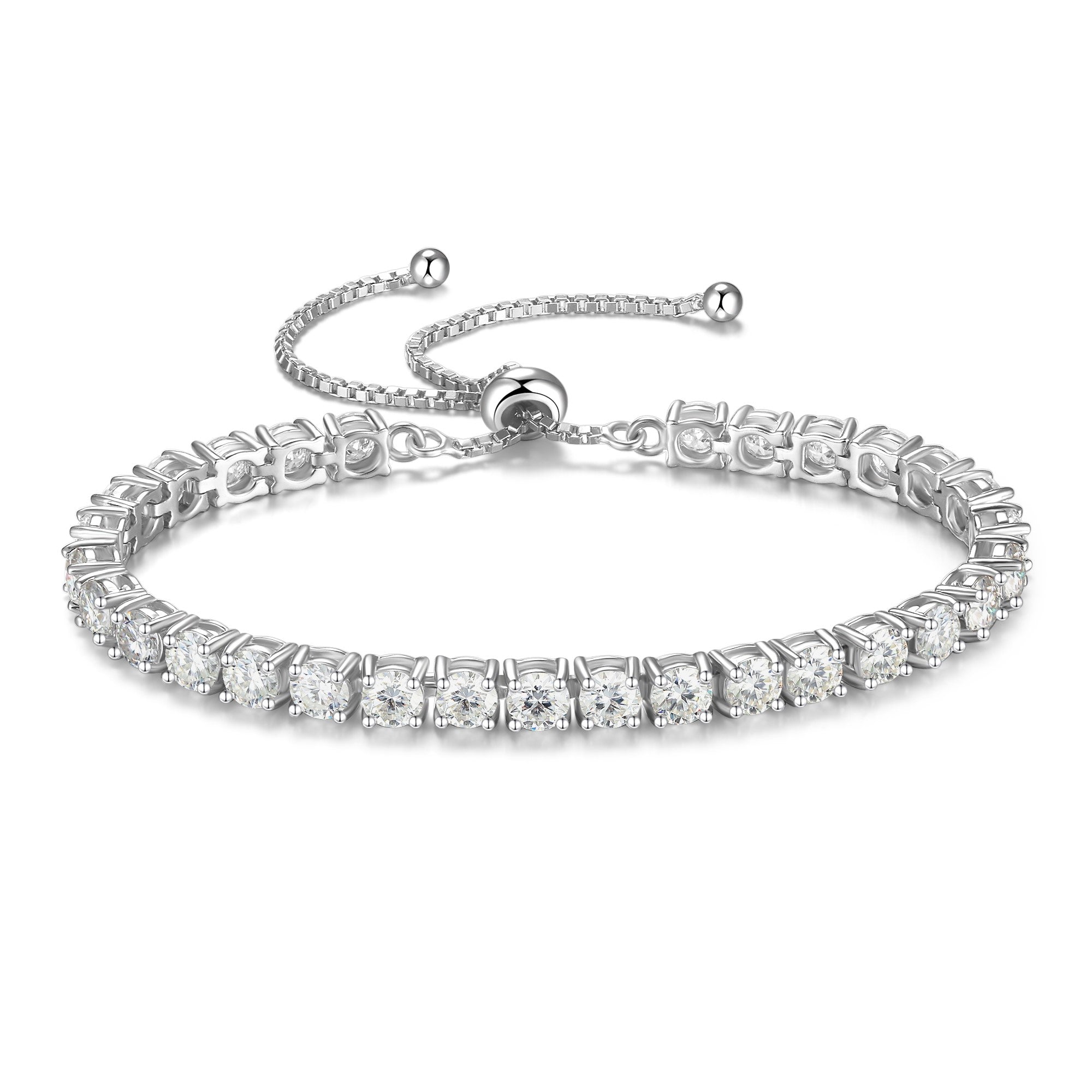 FANCIME "The One" Bracelet de tennis en moissanite en argent sterling