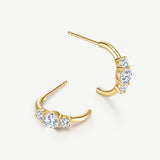 Boucles d'oreilles puces trio en diamant cultivé en laboratoire de 0,5 ct en or jaune 14K