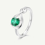 Bague de Promesse Étreinte Infinie en Émeraude