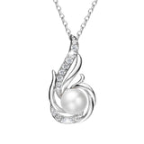 Collier en Argent de Pierre de Naissance de Juin FANCIME, Collier en Perles de Phoenix de 9-10mm en Argent Sterling, Bijoux Fins pour Femmes