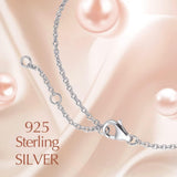 "Étreinte Infinie" Pendentif en Argent Sterling avec Symbole Infini et Pierre de Naissance de Juin Perle Blanche - Argent