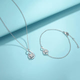 "Infinite Embrace" Bracelet en argent sterling avec zircon cubique, symbole de l'infini, pierre de naissance d'avril