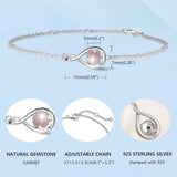 "Infinite Embrace" Bracelet en argent sterling avec quartz rose, symbole de l'infini