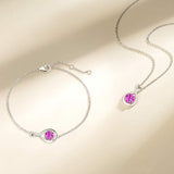 Bracelet en argent sterling avec symbole infini en tourmaline rose, pierre de naissance d'octobre "Étreinte Infinie"