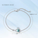 "Infinite Embrace" Bracelet en argent sterling avec turquoise bleue, symbole de l'infini, pierre de naissance de décembre