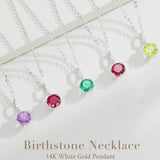 FANCIME “Everbloom” Pendentif en Péridot en Or Blanc 14K avec Chaîne en Argent Sterling