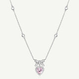 Collier en argent sterling avec nœud en sucre et cœur en pierre CZ "Heart Kiss" FANCIME