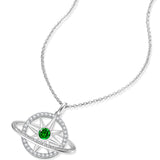 FANCIME "Promesse Stellaire" Collier en argent sterling avec émeraude de mai