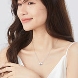 FANCIME "Crystal Bow" Collier en argent sterling en forme de nœud papillon