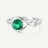 Bague de Promesse Étreinte Infinie en Émeraude