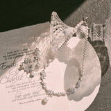 Boucles d'Oreilles en Argent avec Perles Wisteria Bloom Drop