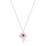 FANCIME "Soluna Nexus" Collier en Rubis de Juillet en Argent Sterling