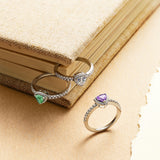 Trinity Essential Silver Ring in Created Amethyst