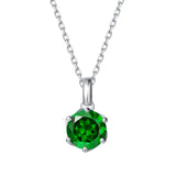 FANCIME “Everbloom” Pendentif en Émeraude en Or Blanc 14K avec Chaîne en Argent Sterling