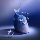 FANCIME "Starlight Butterfly" Boucles d'oreilles en argent sterling émaillé lumineux