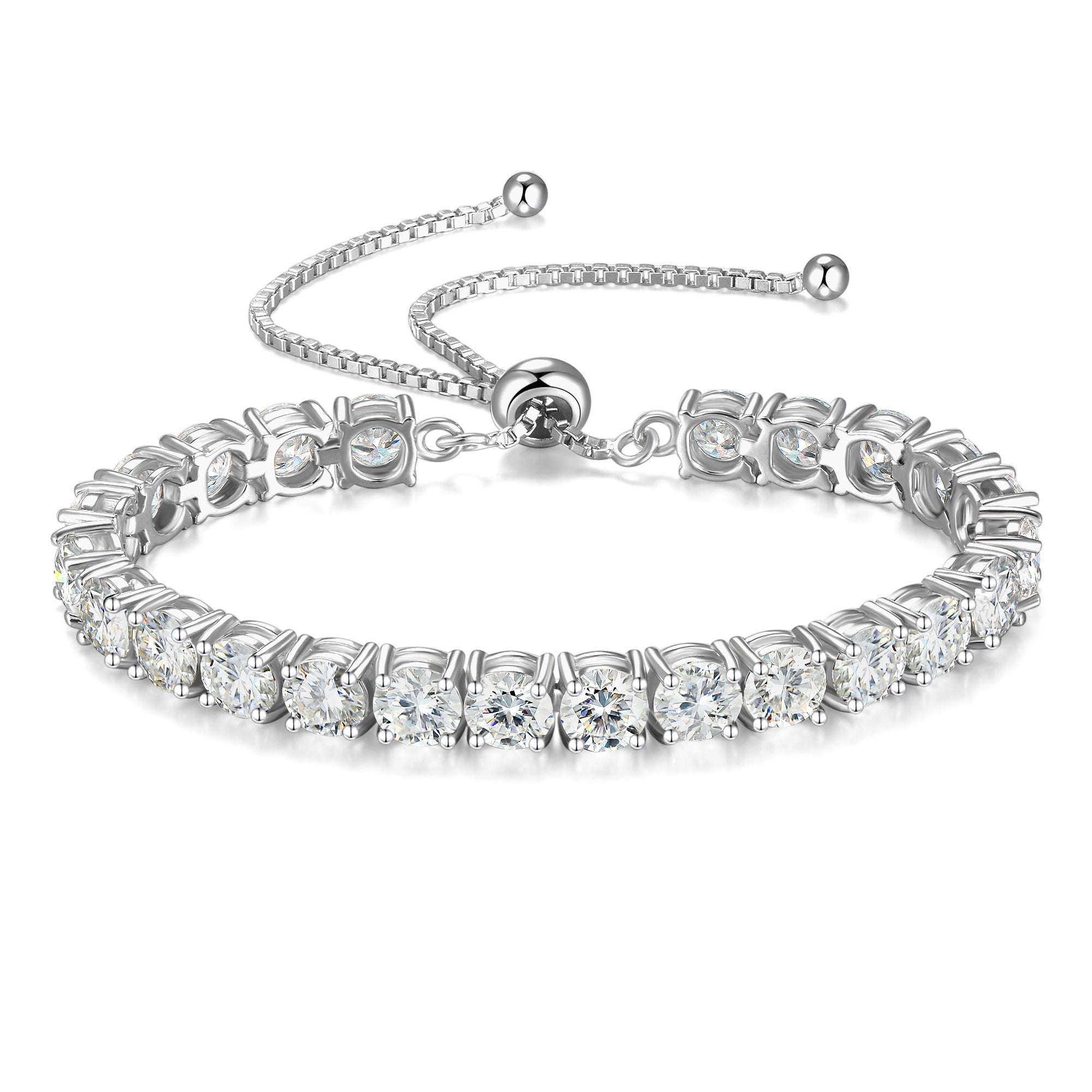 FANCIME "The One" Bracelet de tennis en moissanite en argent sterling