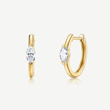 Boucles d'oreilles huggie solitaire marquise en diamant cultivé en laboratoire de 0,25 ct en or jaune 14K