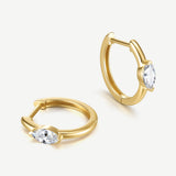 Boucles d'oreilles huggie solitaire marquise en diamant cultivé en laboratoire de 0,25 ct en or jaune 14K
