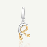 Molten Love Initial Charm Letter R in Sterling Silver