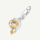 Molten Love Initial Charm Letter P in Sterling Silver