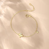 FANCIME "Trèfle porte-bonheur" Bracelet floral en or jaune 18K