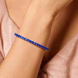 Bracelet en argent sterling "Royal Wisdom" avec saphir bleu