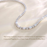 "Glamour Radiance" Collier en argent sterling avec opale blanche taillée fantaisie d'octobre
