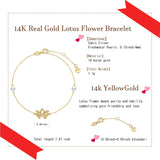 Bracelet en or jaune 14K en forme de fleur de lotus avec perles d'eau douce de 4MM, bracelet ajustable de luxe, bijoux fins