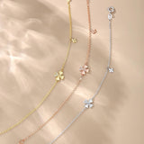 FANCIME "Trèfle porte-bonheur" Bracelet floral en or jaune 18K