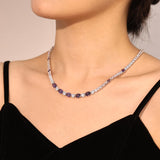 "Glamour Radiance" Collier en argent sterling avec améthyste taillée fantaisie de février