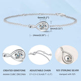 "Infinite Embrace" Bracelet en argent sterling avec zircon cubique, symbole de l'infini, pierre de naissance d'avril