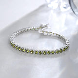 "Délice Ensoleillé" Bracelet Tennis en Argent Sterling Péridot