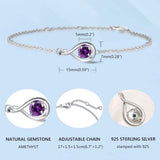 "Infinite Embrace" Bracelet en argent sterling avec améthyste, symbole de l'infini, pierre de naissance de février