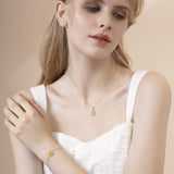 "Infinite Embrace" Bracelet en argent sterling avec citrine, symbole de l'infini, pierre de naissance de novembre