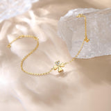 FANCIME "Trèfle porte-bonheur" Bracelet floral en or jaune 18K