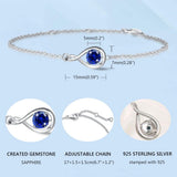 "Infinite Embrace" Bracelet en argent sterling avec saphir, symbole de l'infini, pierre de naissance de septembre