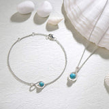 "Infinite Embrace" Bracelet en argent sterling avec turquoise bleue, symbole de l'infini, pierre de naissance de décembre