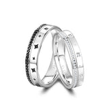 Bagues de Promesse pour Couples “Affection Étoilée” en Argent Sterling FANCIME